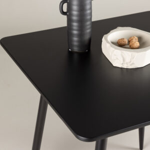 Polar – Table à manger rectangulaire – Noir – 75 x 75 cm