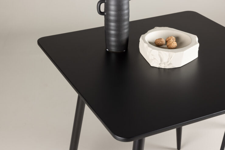 Polar – Table à manger rectangulaire – Noir – 75 x 75 cm
