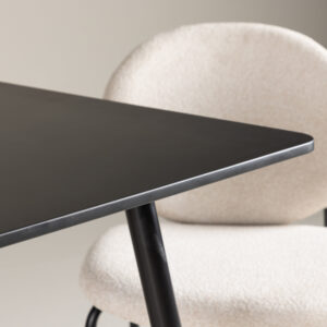 Polar – Table à manger rectangulaire – Noir – 75 x 75 cm