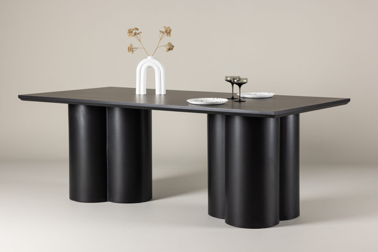Olivia – Table à manger rectangulaire – Noir – 210 x 100 cm