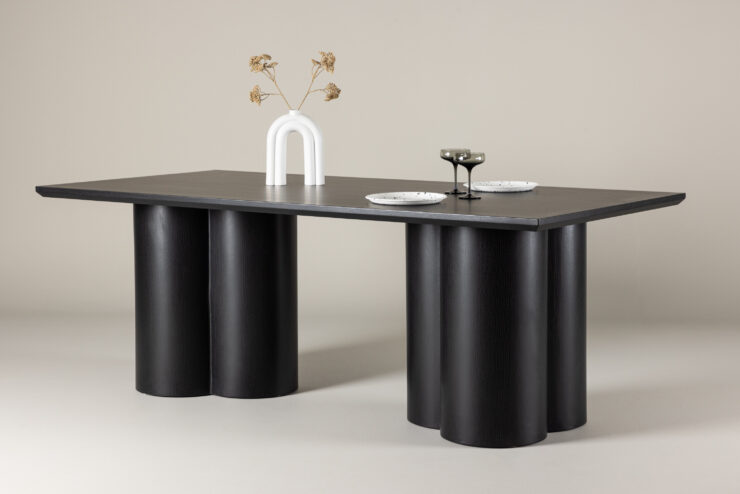 Olivia – Table à manger rectangulaire – Noir – 210 x 100 cm
