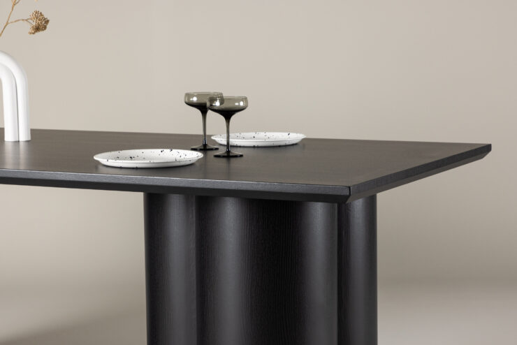 Olivia – Table à manger rectangulaire – Noir – 210 x 100 cm