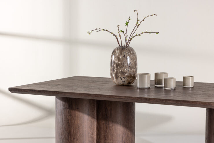 Olivia – Table à manger rectangulaire – Moka – 210 x 100 cm