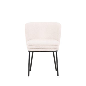 Agnes – Chaise de salle à manger – Noir, Blanc – 57 x 77 x 47 cm