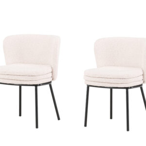 Agnes – Chaise de salle à manger – Noir, Blanc – 57 x 77 x 47 cm
