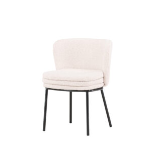 Agnes – Chaise de salle à manger – Noir, Blanc – 57 x 77 x 47 cm