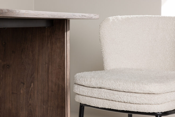 Agnes – Chaise de salle à manger – Noir, Blanc – 57 x 77 x 47 cm