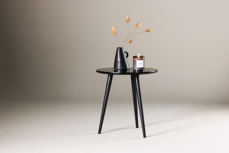 Askim – Table d'appoint – Noir – ⌀48 cm
