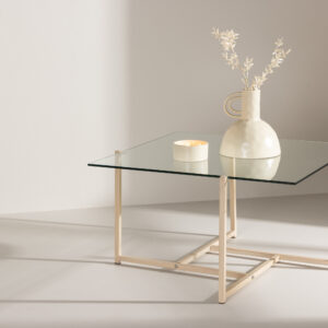 Hybrid – Table basse – Transparent, Blanchi – 80 x 80 cm