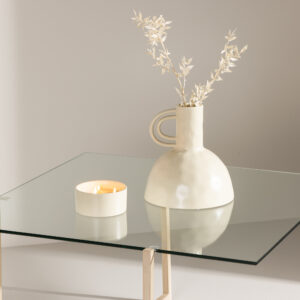 Hybrid – Table basse – Transparent, Blanchi – 80 x 80 cm