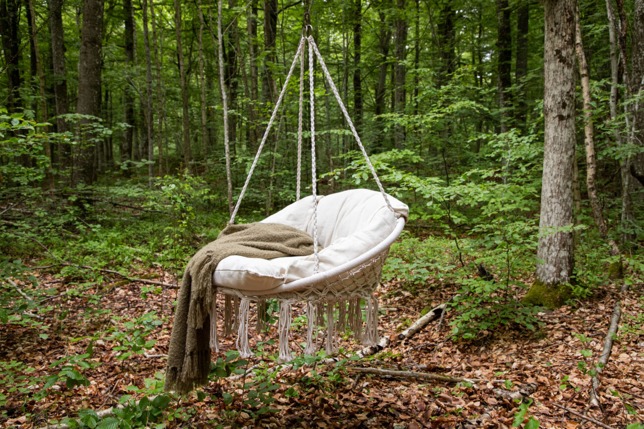 Hamtic – Porch Swing – Blanc – 60 x 90 x 80 cm