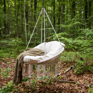 Hamtic – Porch Swing – Blanc – 60 x 90 x 80 cm