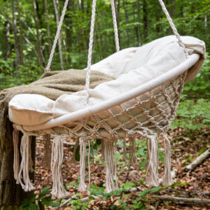 Hamtic – Porch Swing – Blanc – 60 x 90 x 80 cm