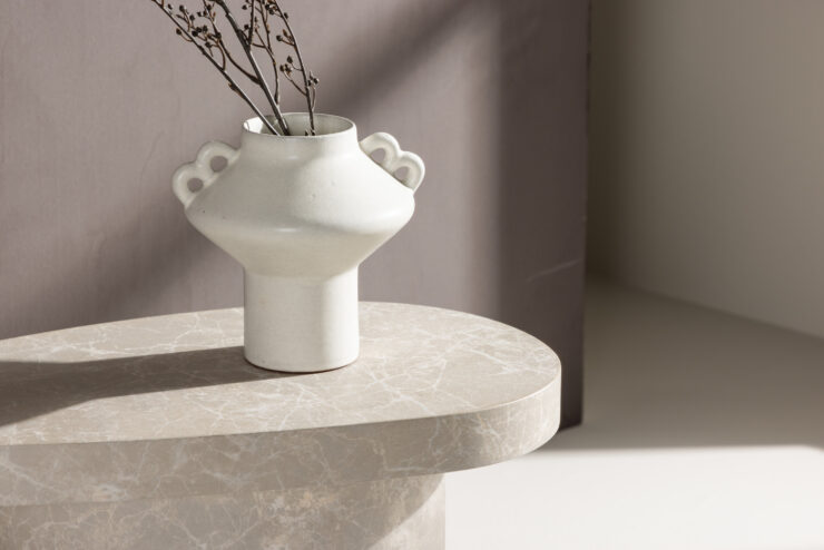 Båstad – Table d'appoint – Gris clair – 50 x 30 cm