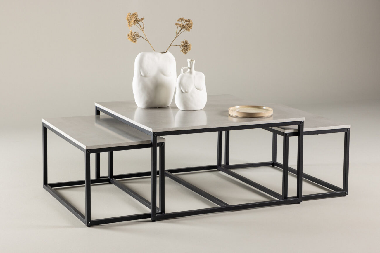 Solna – Table basse – Noir, Gris