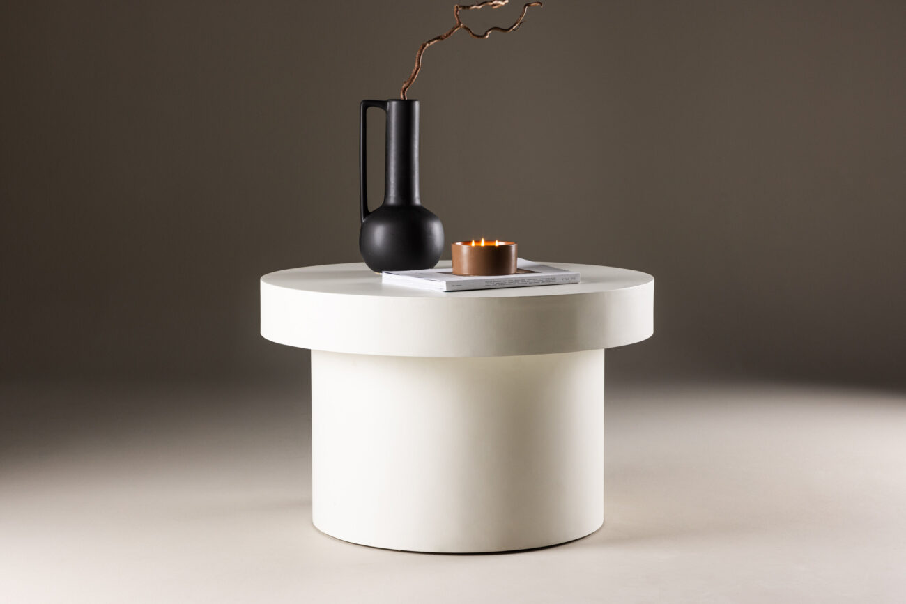 Malung – Table basse – Blanc – ⌀80 cm