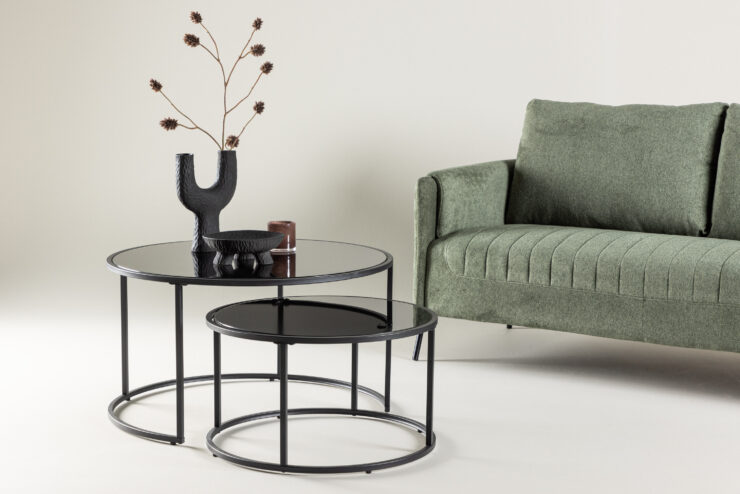 Twin – Table basse – Noir – ø79 cm