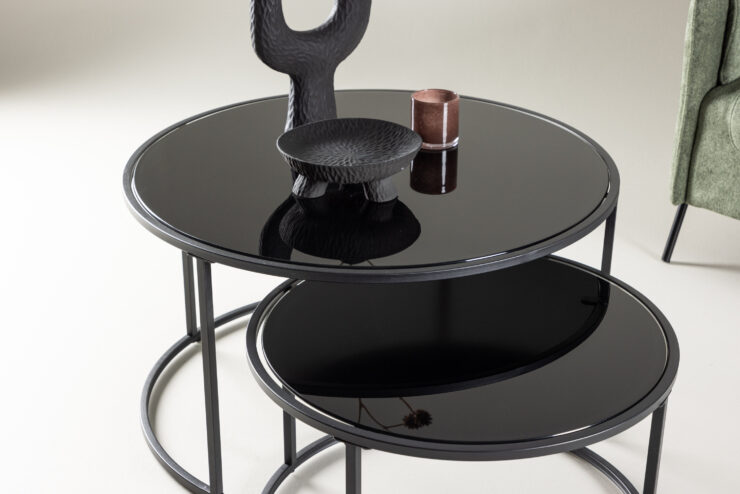 Twin – Table basse – Noir – ø79 cm
