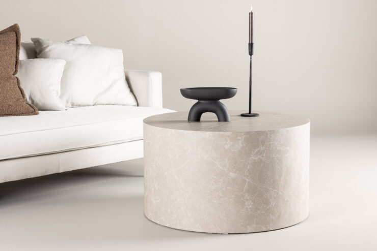 York – Table basse – Beige – ⌀80 cm