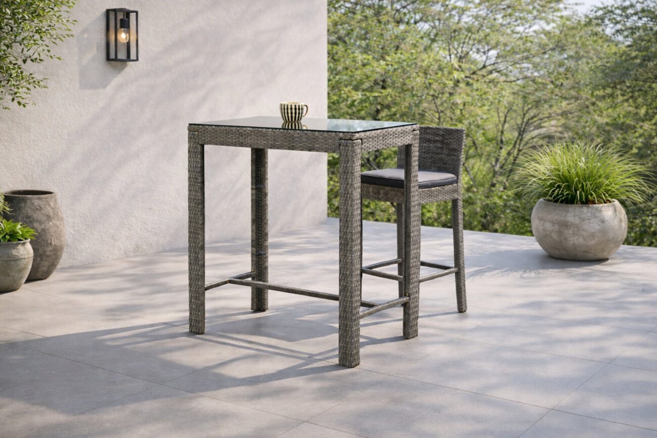 Alo – Table de bar – Gris, Noir – 100 x 60 cm