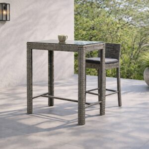 Alo – Table de bar – Gris, Noir – 100 x 60 cm