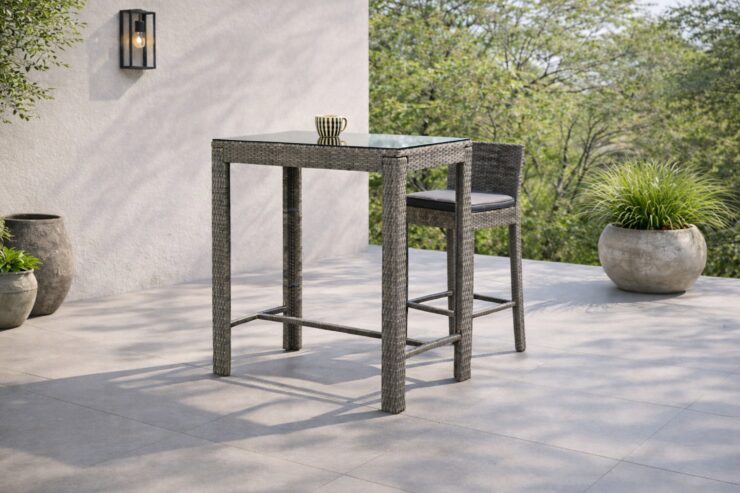 Alo – Table de bar – Gris, Noir – 100 x 60 cm