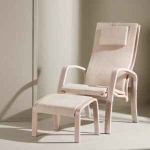 Grötö – Fauteuil lounge – Blanchi, Gris clair – 80 x 104 x 63 cm