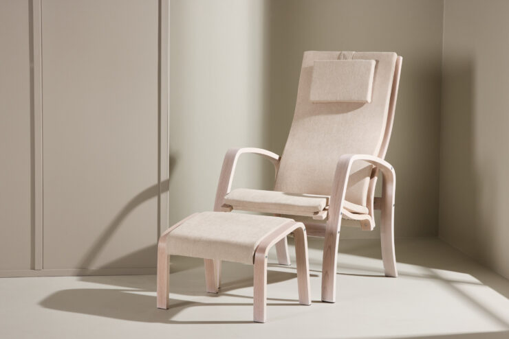 Grötö – Fauteuil lounge – Blanchi, Gris clair – 80 x 104 x 63 cm