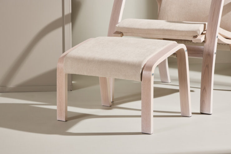 Grötö – Fauteuil lounge – Blanchi, Gris clair – 80 x 104 x 63 cm