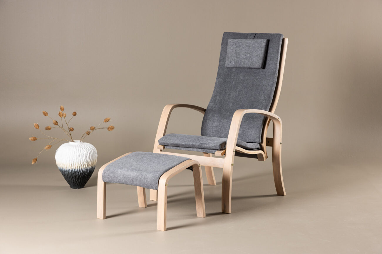 Grötö – Fauteuil lounge – Beige, Gris foncé – 80 x 104 x 63 cm