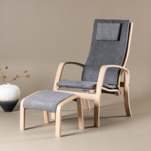 Grötö – Fauteuil lounge – Beige, Gris foncé – 80 x 104 x 63 cm