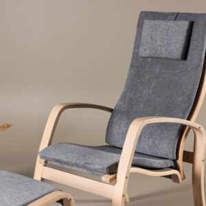 Grötö – Fauteuil lounge – Beige, Gris foncé – 80 x 104 x 63 cm
