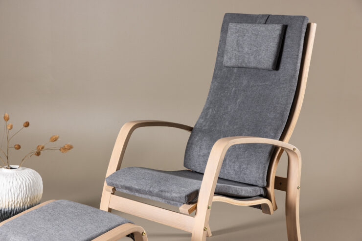 Grötö – Fauteuil lounge – Beige, Gris foncé – 80 x 104 x 63 cm
