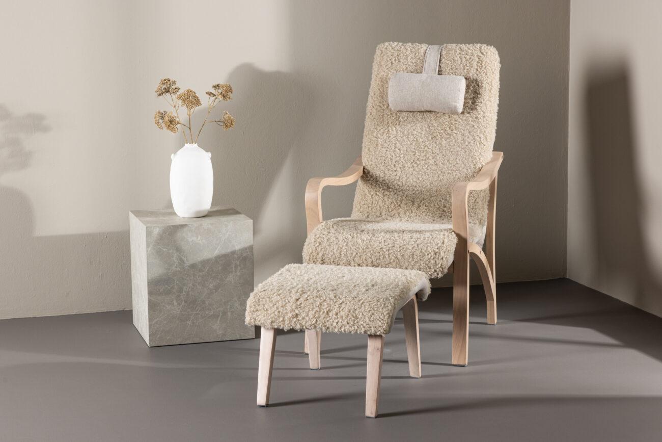 Fårö – Fauteuil lounge – Beige, Marron – 89 x 107 x 60 cm