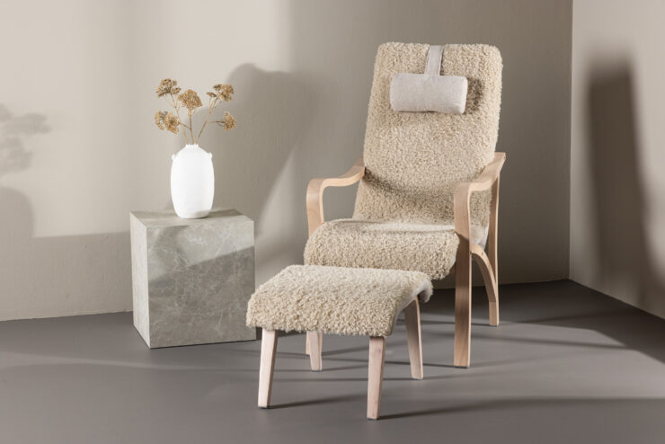 Fårö – Fauteuil lounge – Beige, Marron – 89 x 107 x 60 cm