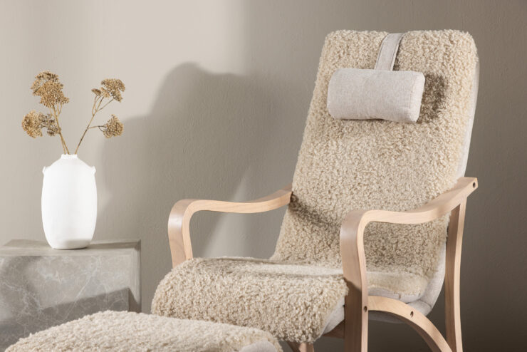 Fårö – Fauteuil lounge – Beige, Marron – 89 x 107 x 60 cm