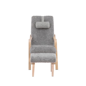 Fårö – Fauteuil lounge – Blanchi, Gris clair – 89 x 107 x 60 cm