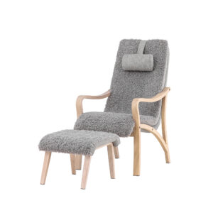 Fårö – Fauteuil lounge – Blanchi, Gris clair – 89 x 107 x 60 cm