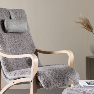 Fårö – Fauteuil lounge – Blanchi, Gris clair – 89 x 107 x 60 cm