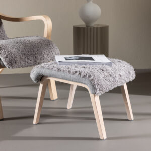 Fårö – Fauteuil lounge – Blanchi, Gris clair – 89 x 107 x 60 cm