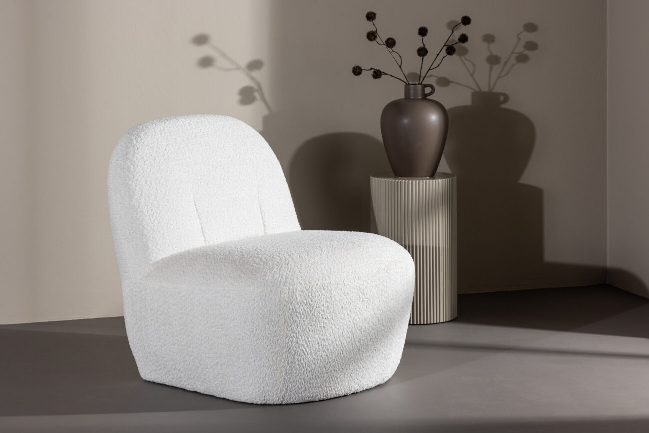 Mahla – Fauteuil lounge – Blanc – 82 x 77 x 70 cm