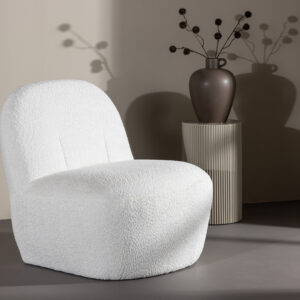 Mahla – Fauteuil lounge – Blanc – 82 x 77 x 70 cm