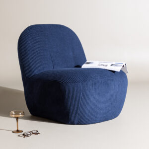 Mahla – Fauteuil lounge – Bleu marine – 82 x 77 x 70 cm