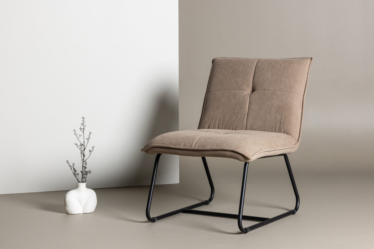 Madison – Fauteuil lounge – Noir, Marron – 77 x 79 x 59 cm