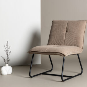 Madison – Fauteuil lounge – Noir, Marron – 77 x 79 x 59 cm