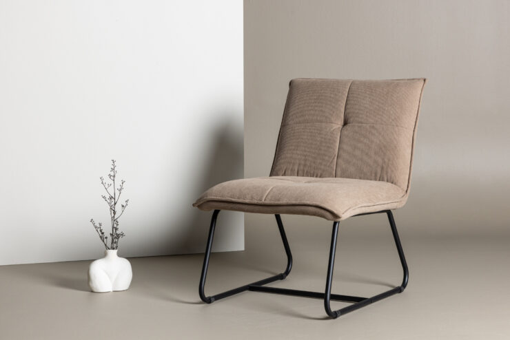 Madison – Fauteuil lounge – Noir, Marron – 77 x 79 x 59 cm