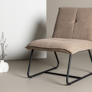 Madison – Fauteuil lounge – Noir, Marron – 77 x 79 x 59 cm