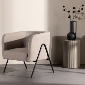 Rika – Armchair – Beige, Noir – 66 x 70 x 65 cm