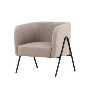 Rika – Armchair – Beige, Noir – 66 x 70 x 65 cm