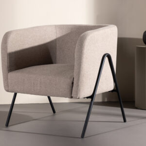 Rika – Armchair – Beige, Noir – 66 x 70 x 65 cm